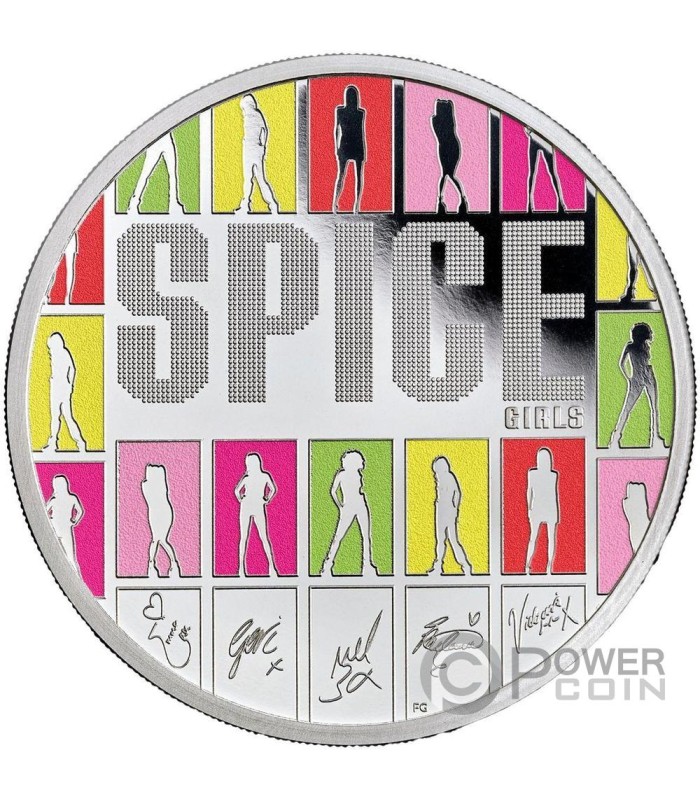 Spice Girls 1 Oz Silver Coin 2 Pounds