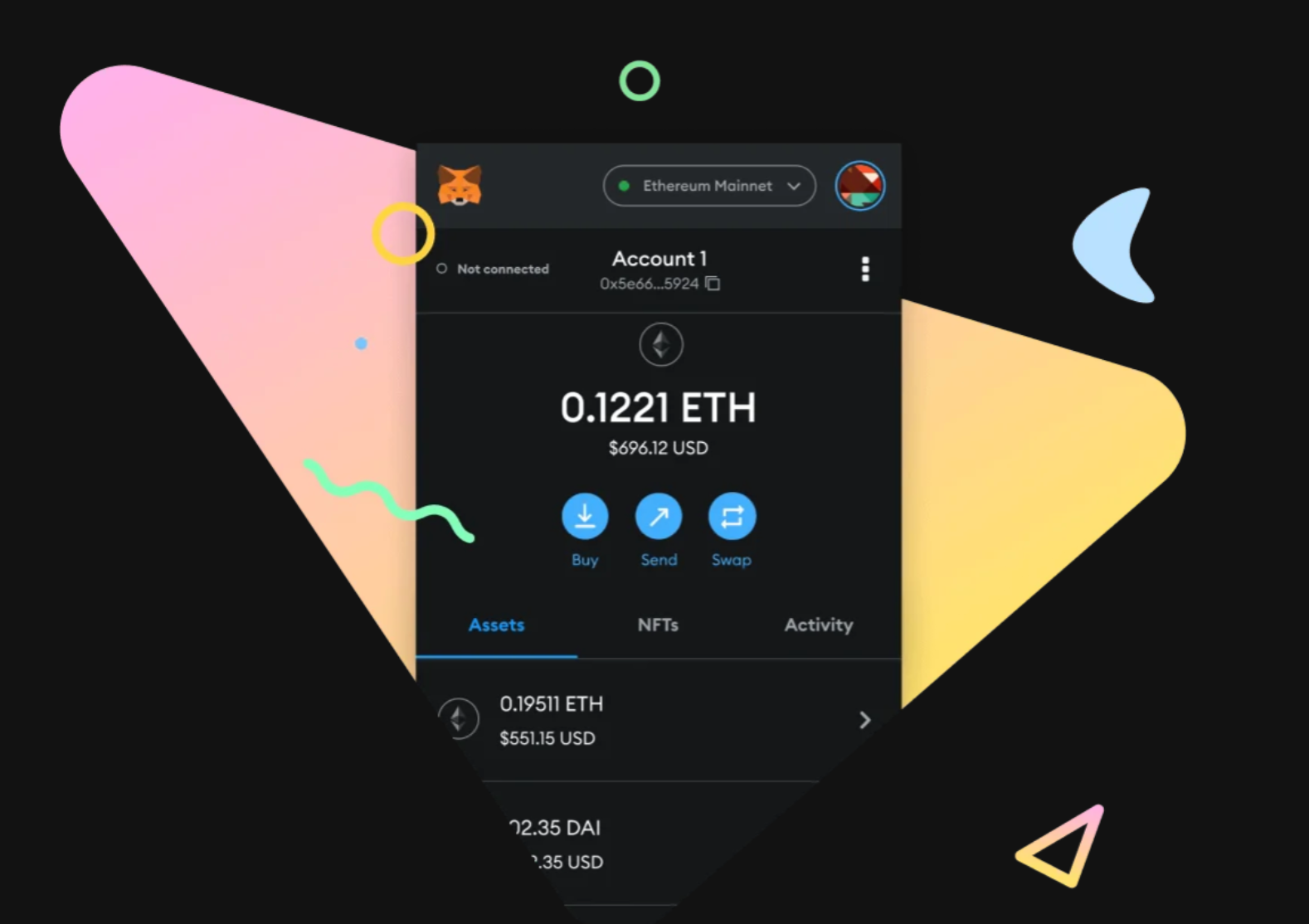 MetaMask crypto wallet setup for music tokens