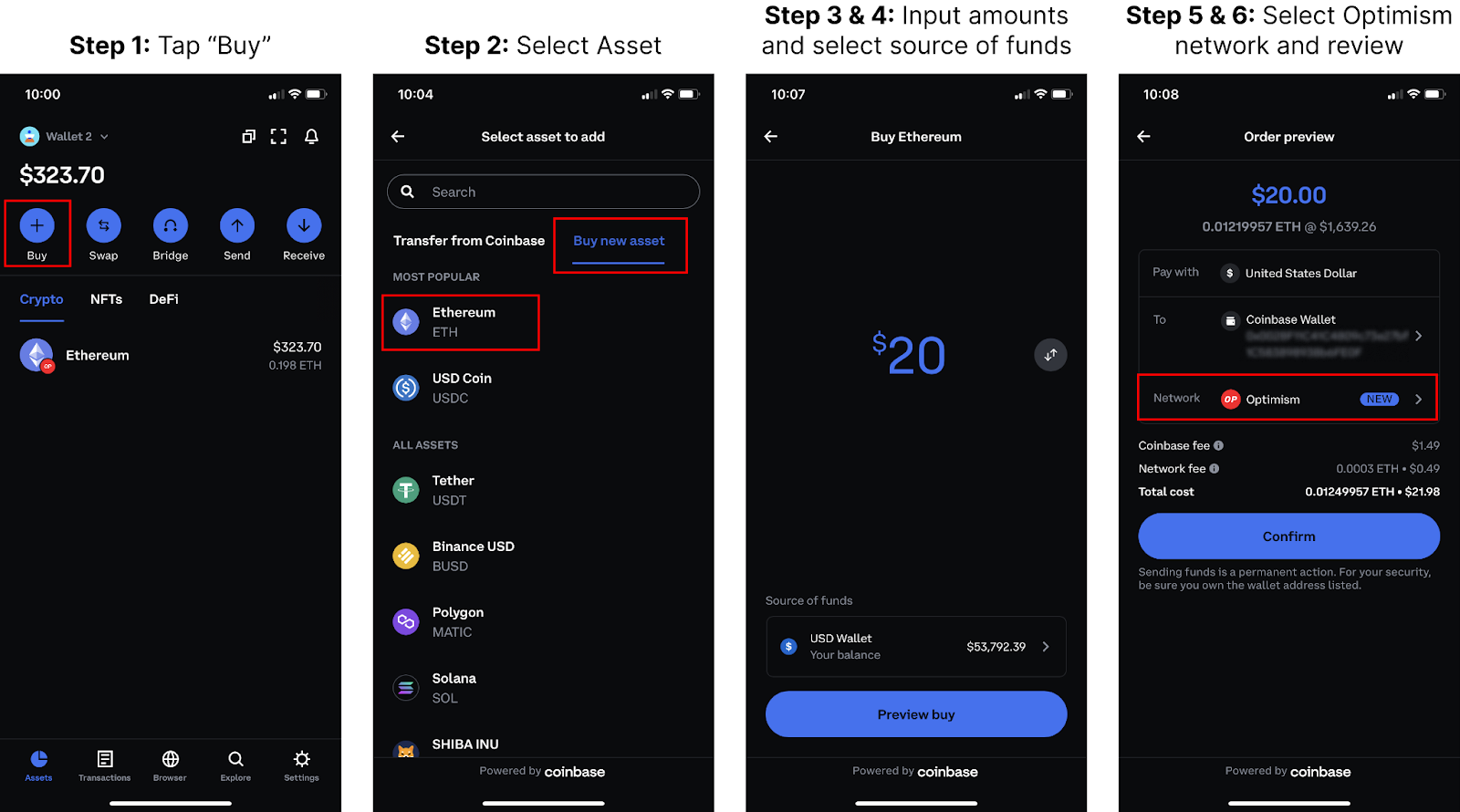 Buying Ethereum on Coinbase